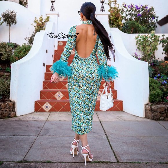 BLOGGER'S FAVE! Zara Floral Midi Dress Sz Large NWT - Picture 4 of 16